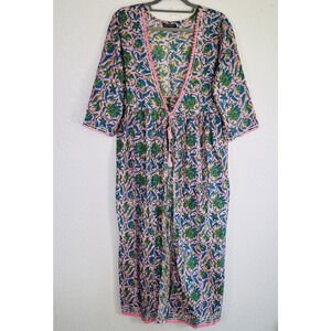Kalki Fashion Dress Womens Floral Boho Maxi Tassel Kaftan Cover Up Cardigan
